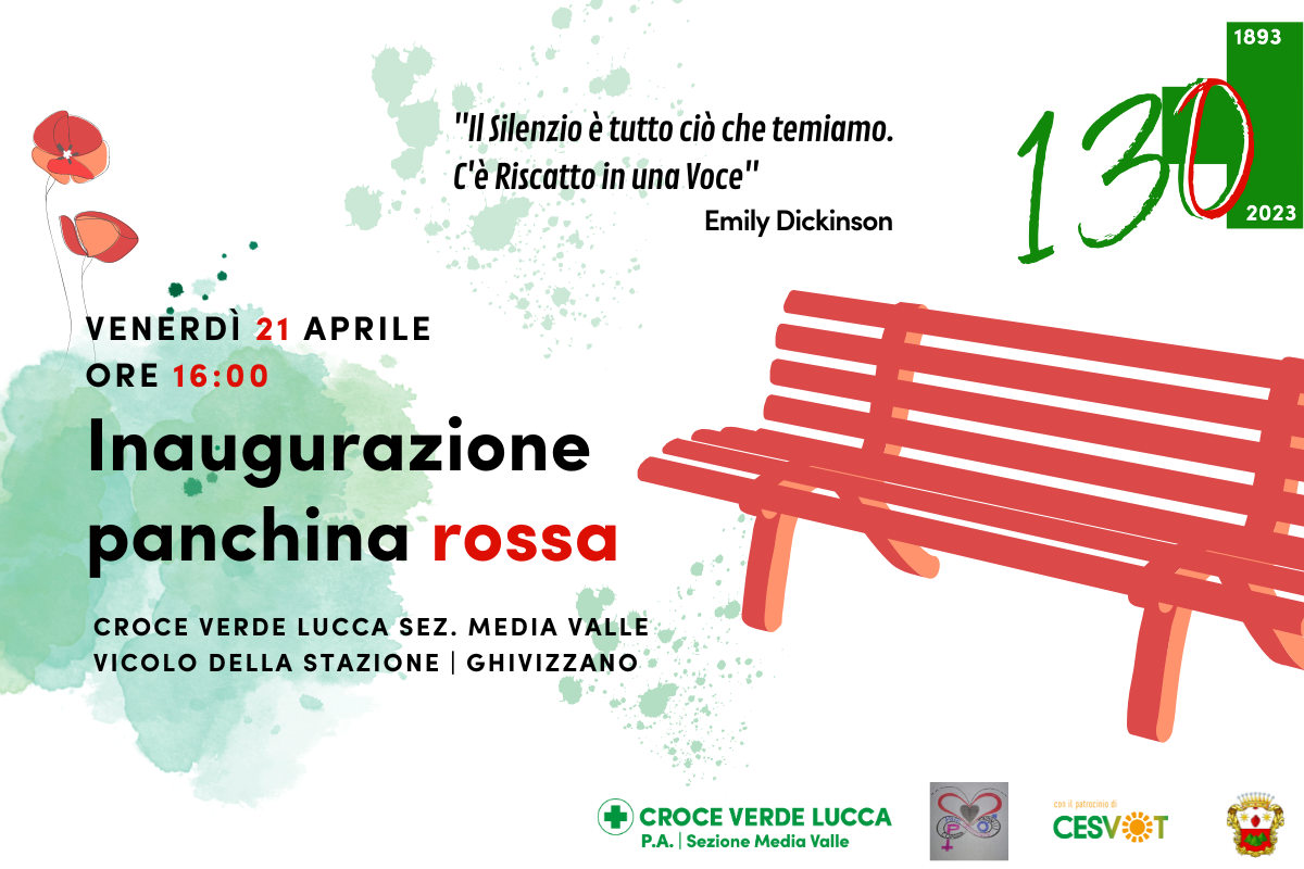 Inaugurazione Panchina Rossa Croverde Lucca